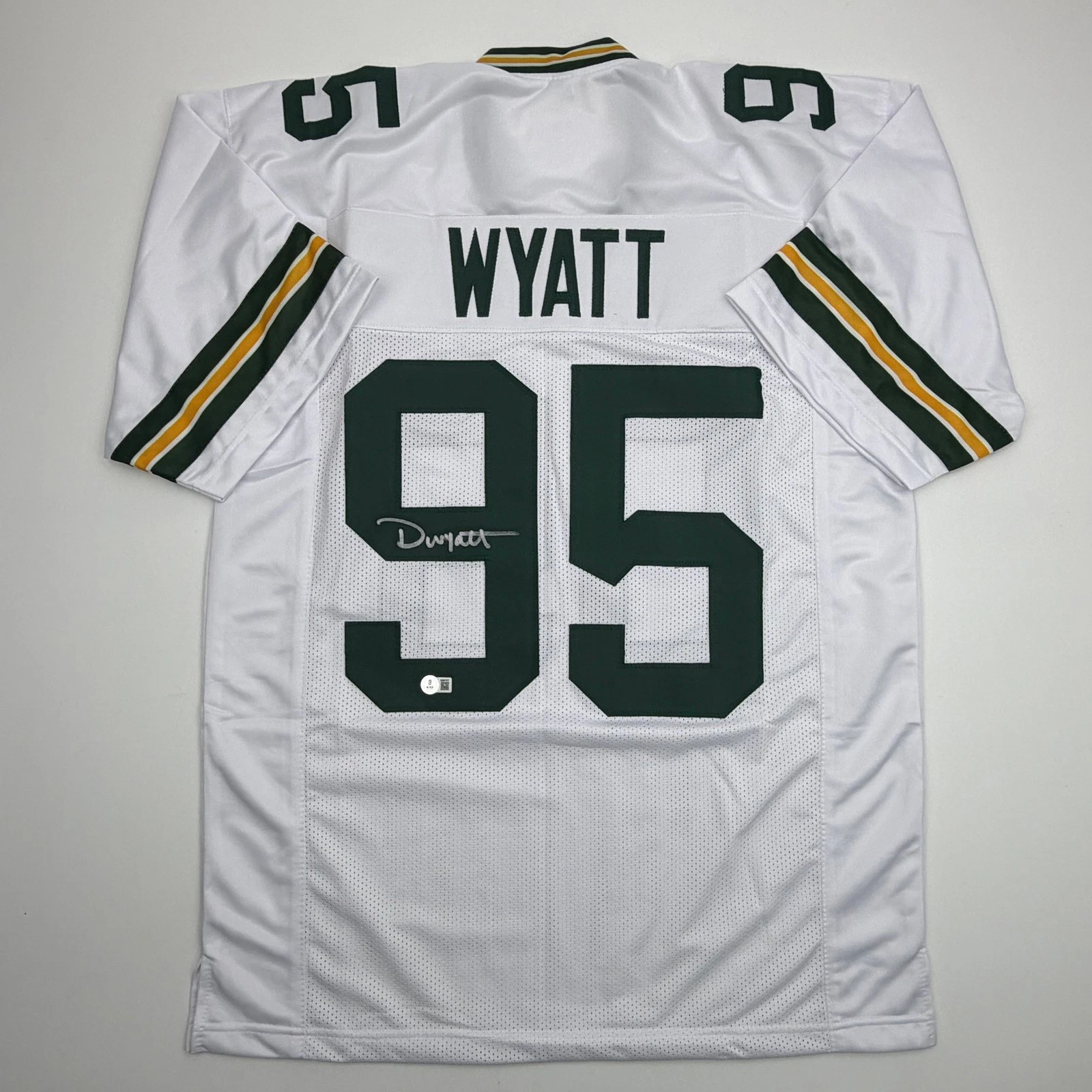 Autographed/Signed Devonte Wyatt Green Bay White Football Jersey Beckett BAS COA