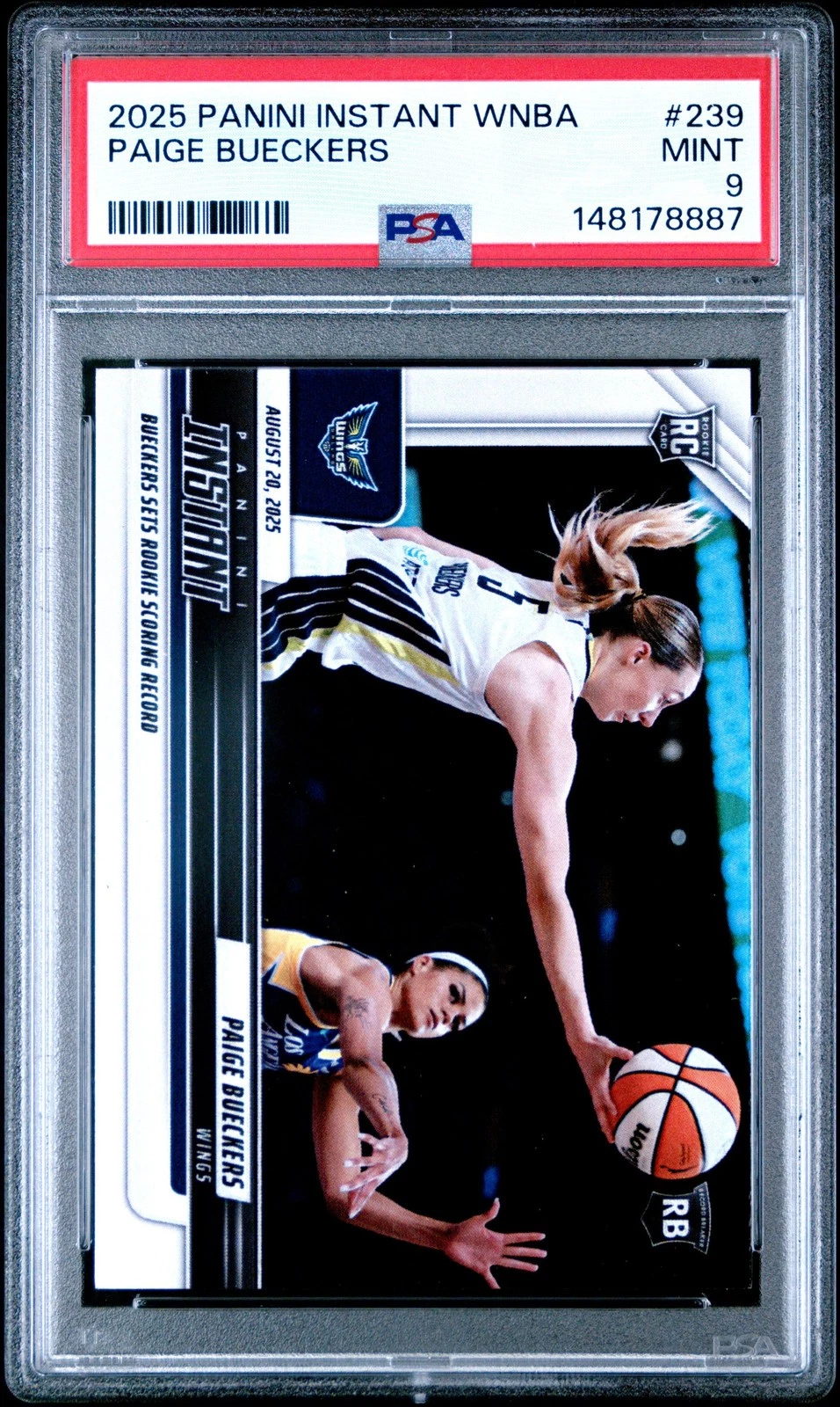 Graded 2025 Panini Instant Paige Bueckers #239 Rookie RC Basketball Card PSA 9