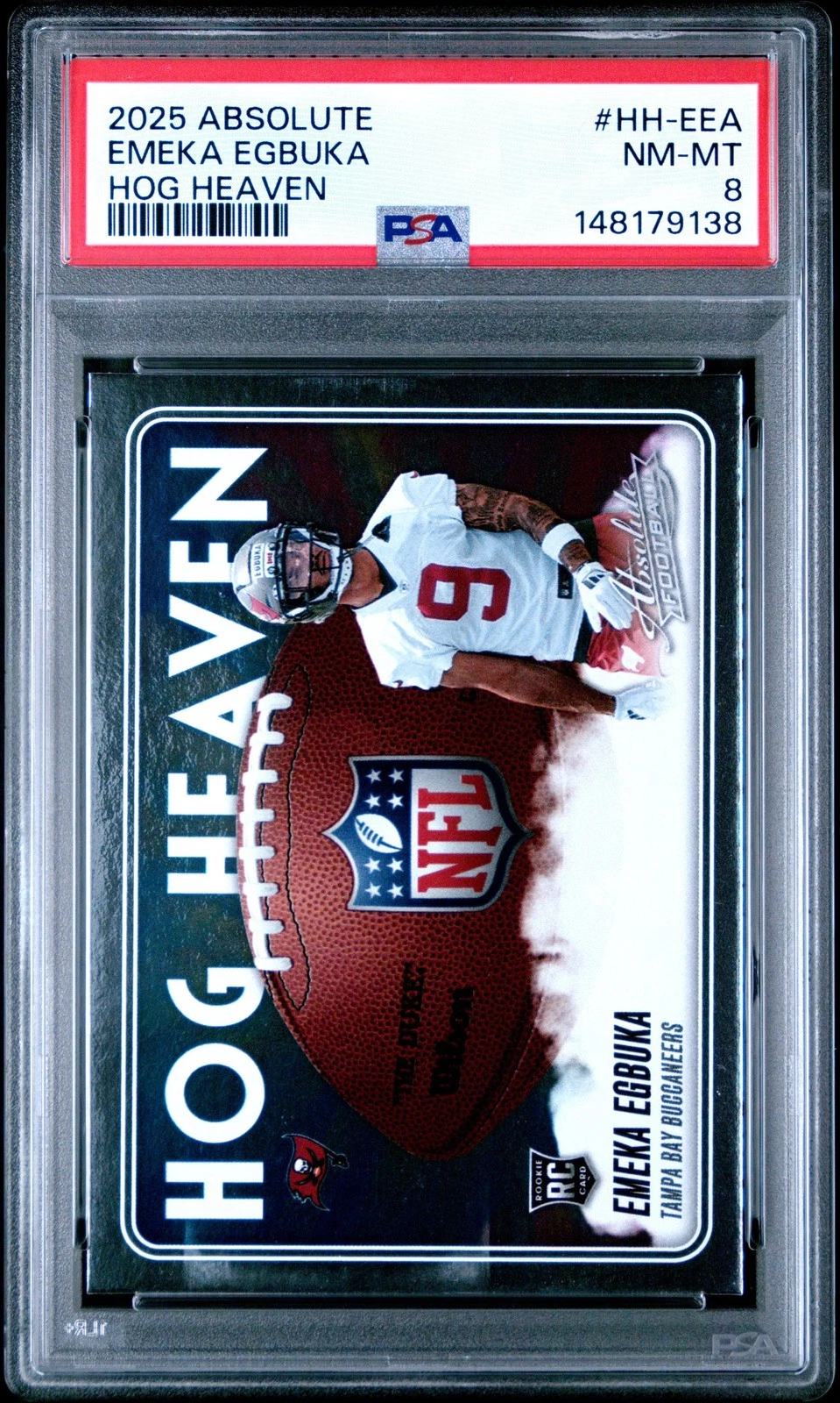 Graded 2025 Panini Absolute Emeka Egbuka #HH-EEA Hog Heaven Rookie RC Card PSA 8
