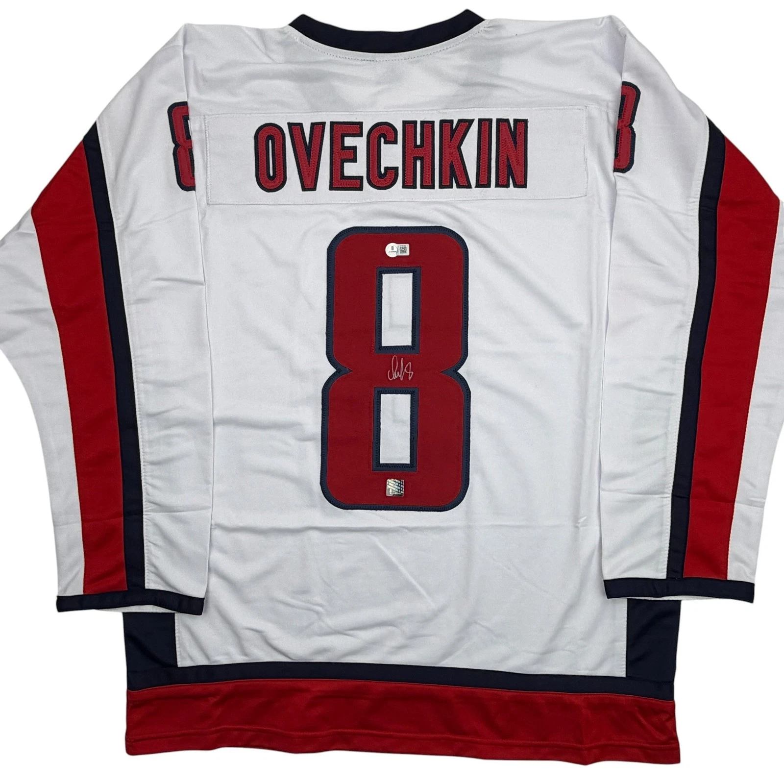 Autographed/Signed Alexander Alex Ovechkin Washington White Jersey Beckett COA