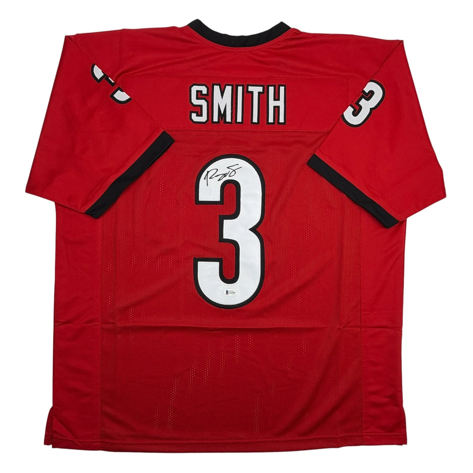 Autographed/Signed Roquan Smith Georgia Red College Football Jersey Beckett COA