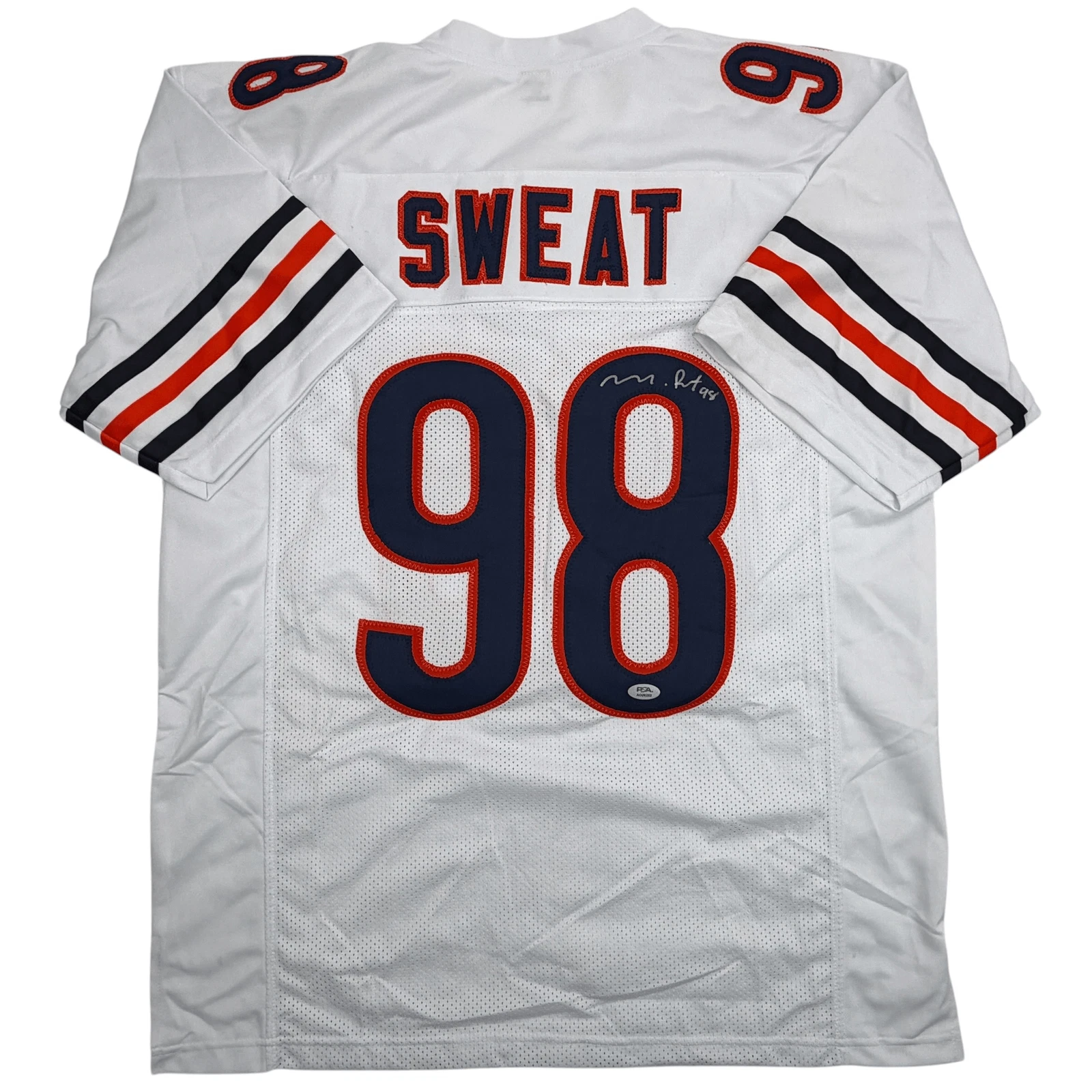 Autographed/Signed Montez Sweat Chicago White Football Jersey PSA/DNA COA
