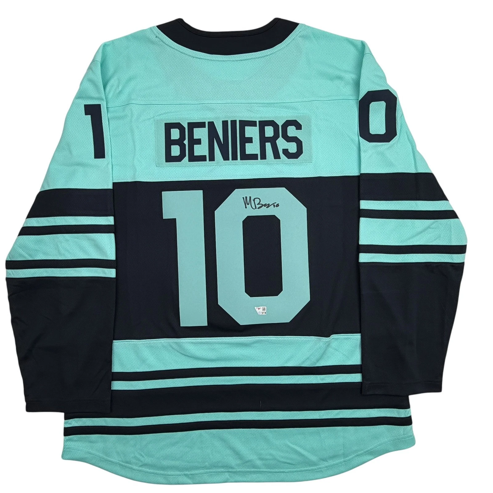 Autographed/Signed Matty Beniers Seattle Kraken Authentic Jersey Fanatics COA