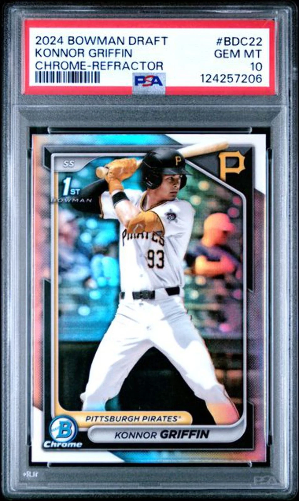 Graded 2024 Bowman Draft Konnor Griffin #BDC22 Chrome REF Rookie Card PSA 10