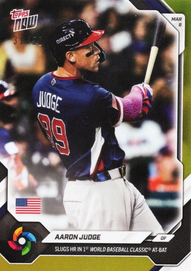 2026 Topps Now WBC Aaron Judge #WB8 Gold Foil /50 Team USA Baseball Card