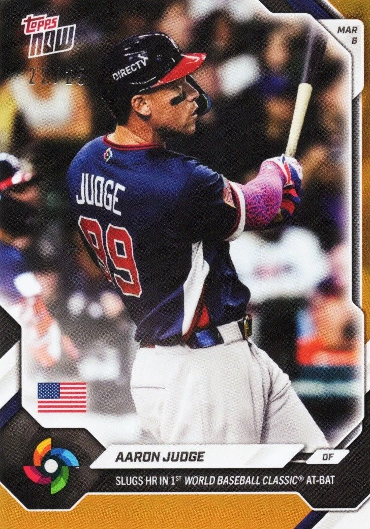 2026 Topps Now WBC Aaron Judge #WB8 Orange Foil /25 Team USA Baseball Card
