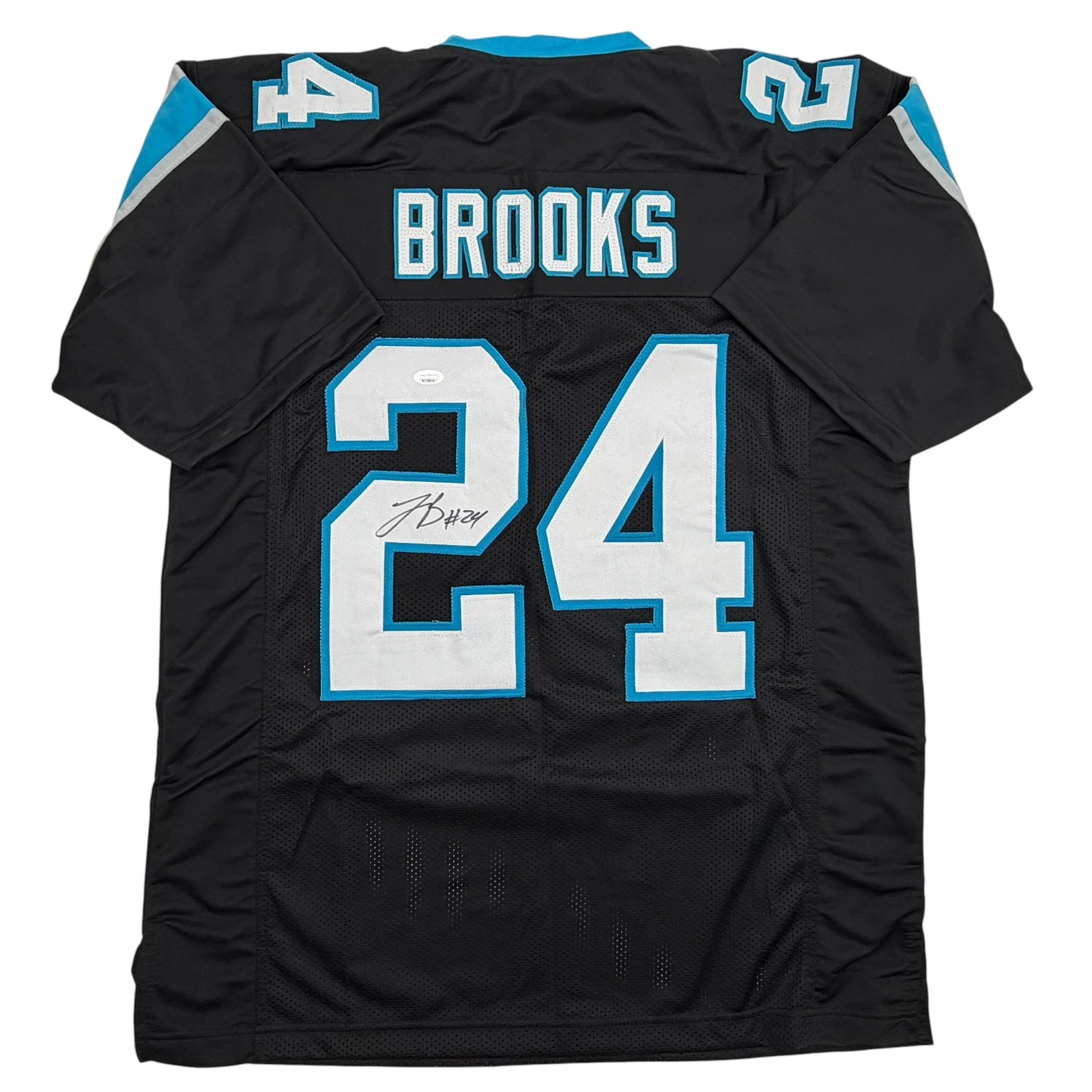 Autographed/Signed Jonathon Brooks Carolina Black Football Jersey JSA COA