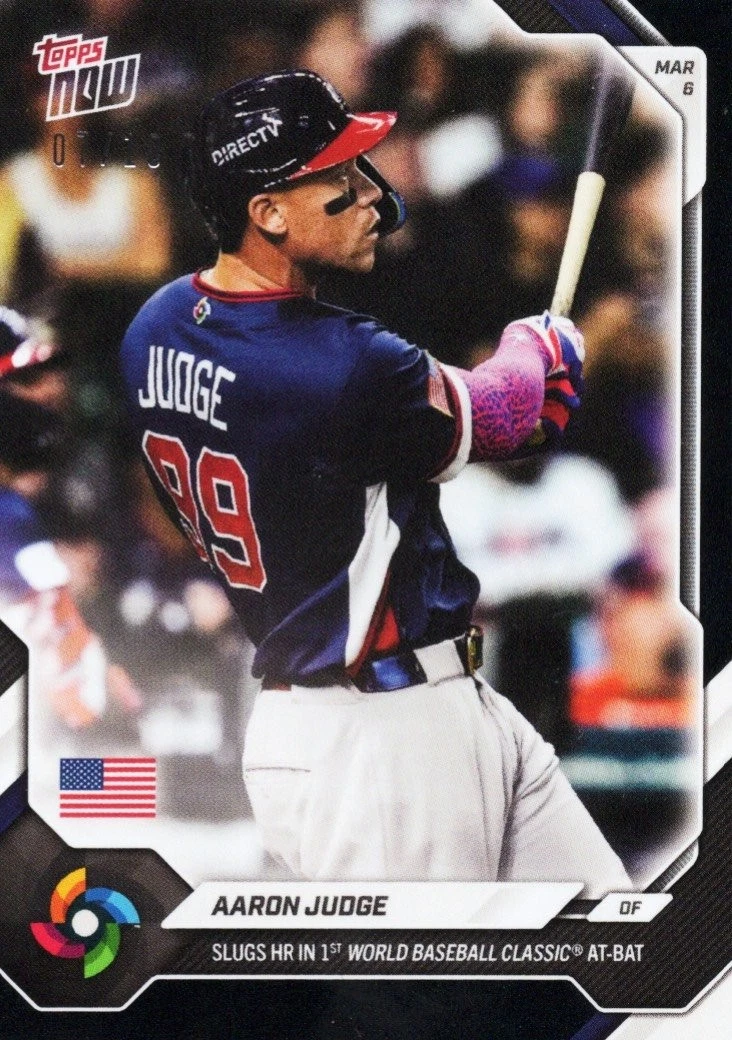 2026 Topps Now WBC Aaron Judge #WB8 Black Foil /10 Team USA Baseball Card