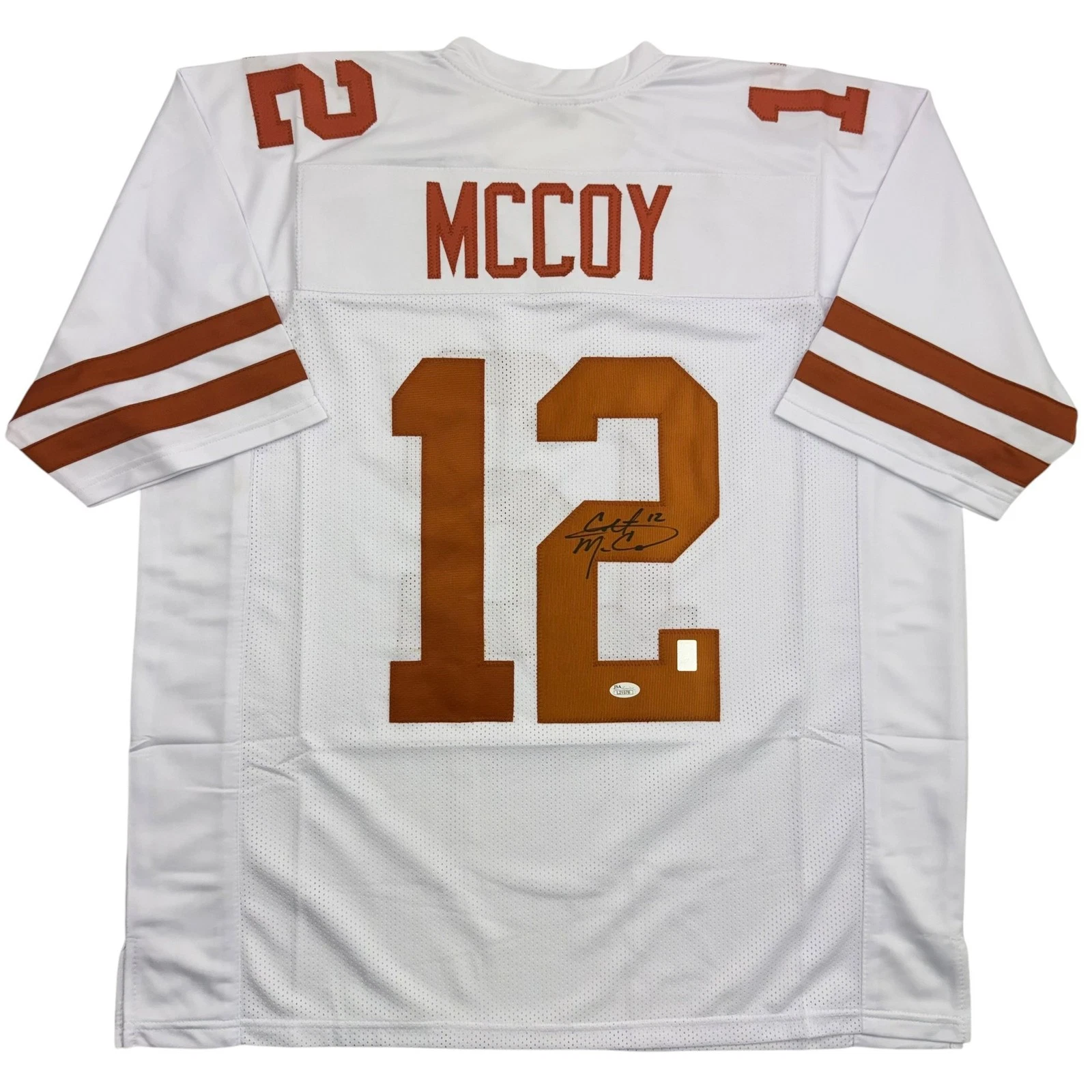Autographed/Signed Colt McCoy Texas White College Football Jersey JSA COA