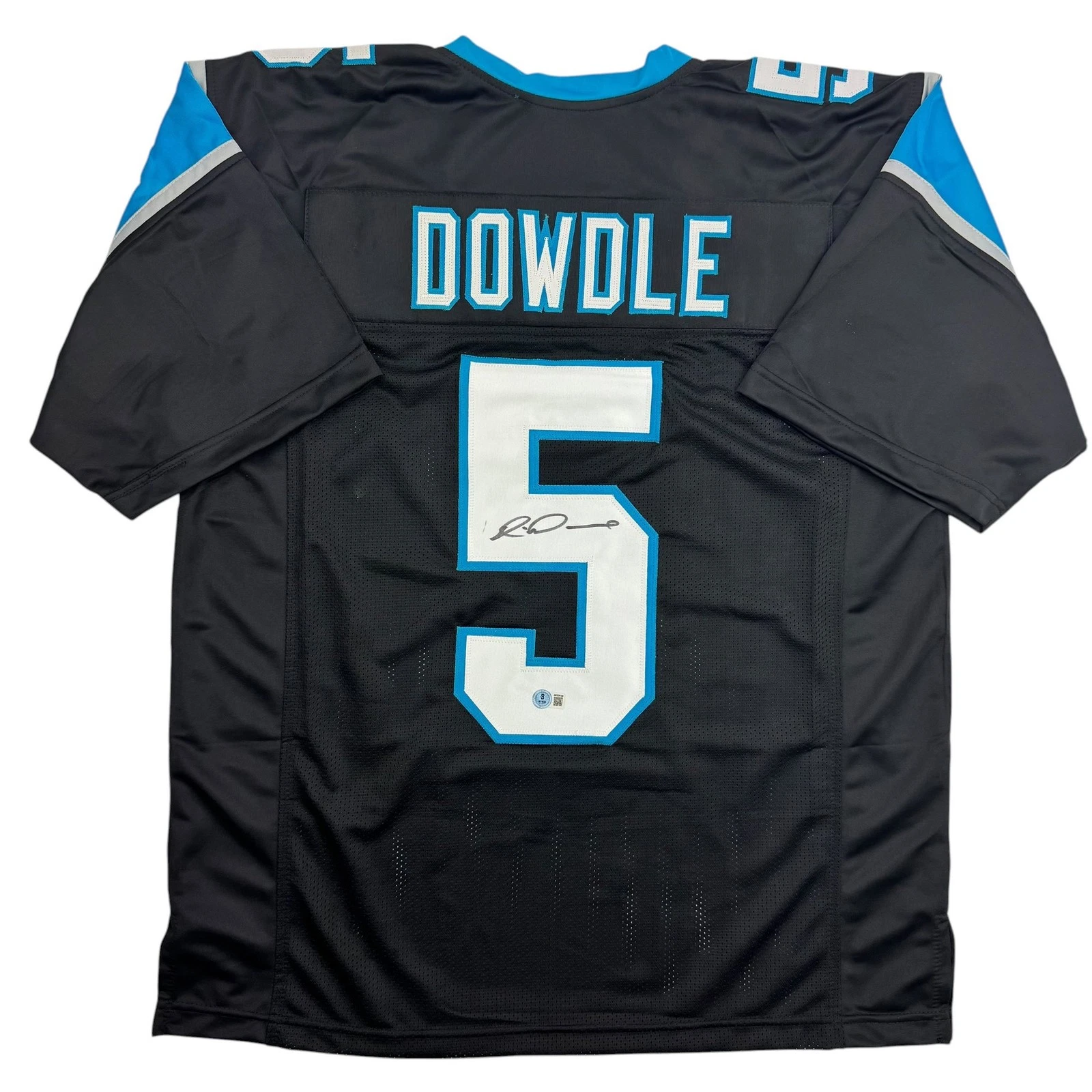 Autographed/Signed Rico Dowdle Carolina Black Football Jersey Beckett BAS COA