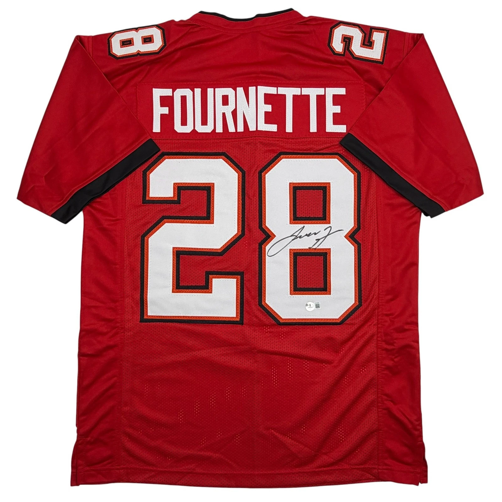 Autographed/Signed Leonard Fournette Tampa Bay Red Football Jersey Beckett COA