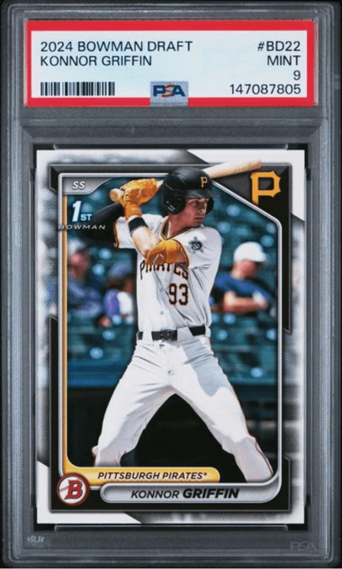 Graded 2024 Topps Bowman Draft Konnor Griffin #BD22 Rookie Baseball Card PSA 9