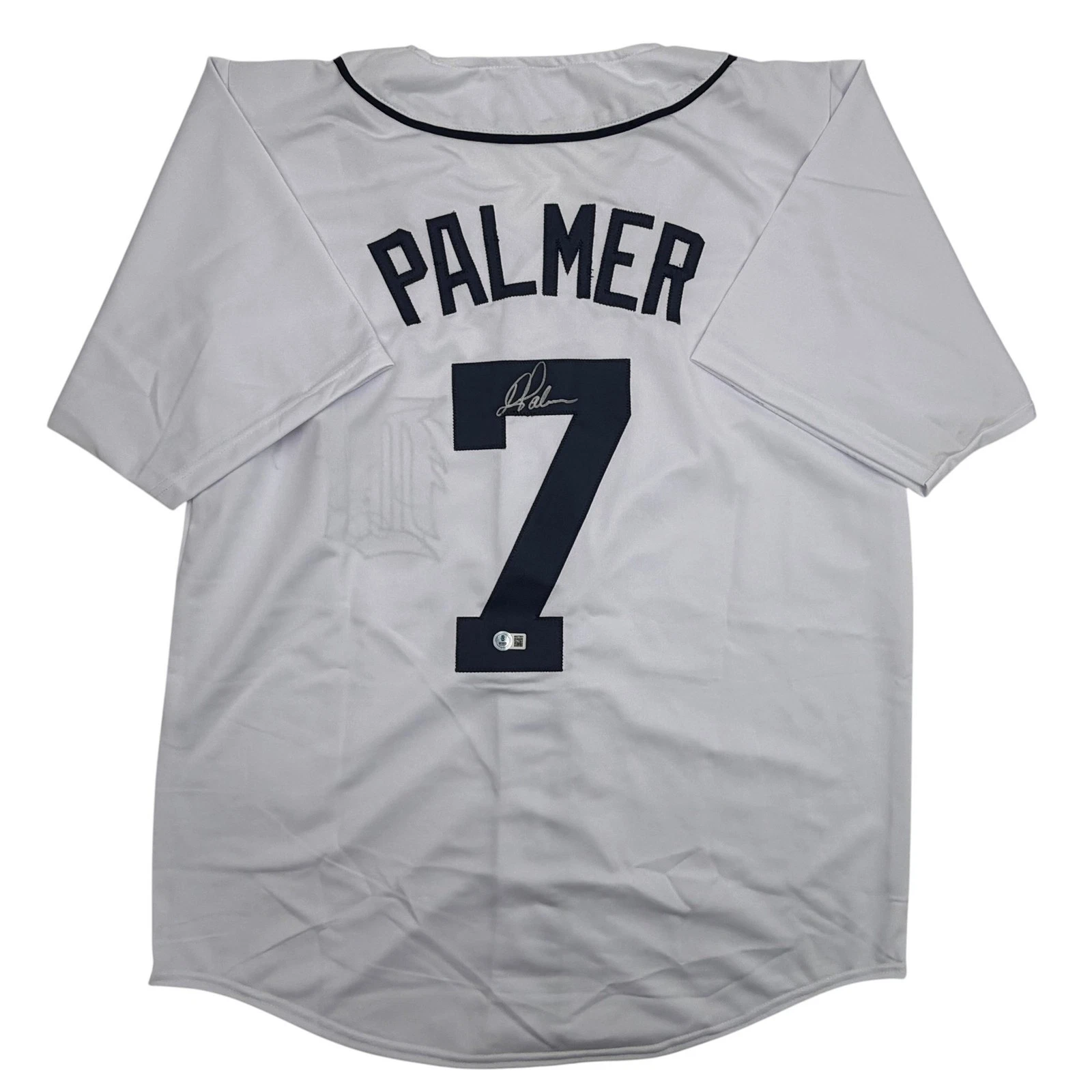 Autographed/Signed Dean Palmer Detroit White Baseball Jersey Beckett BAS COA