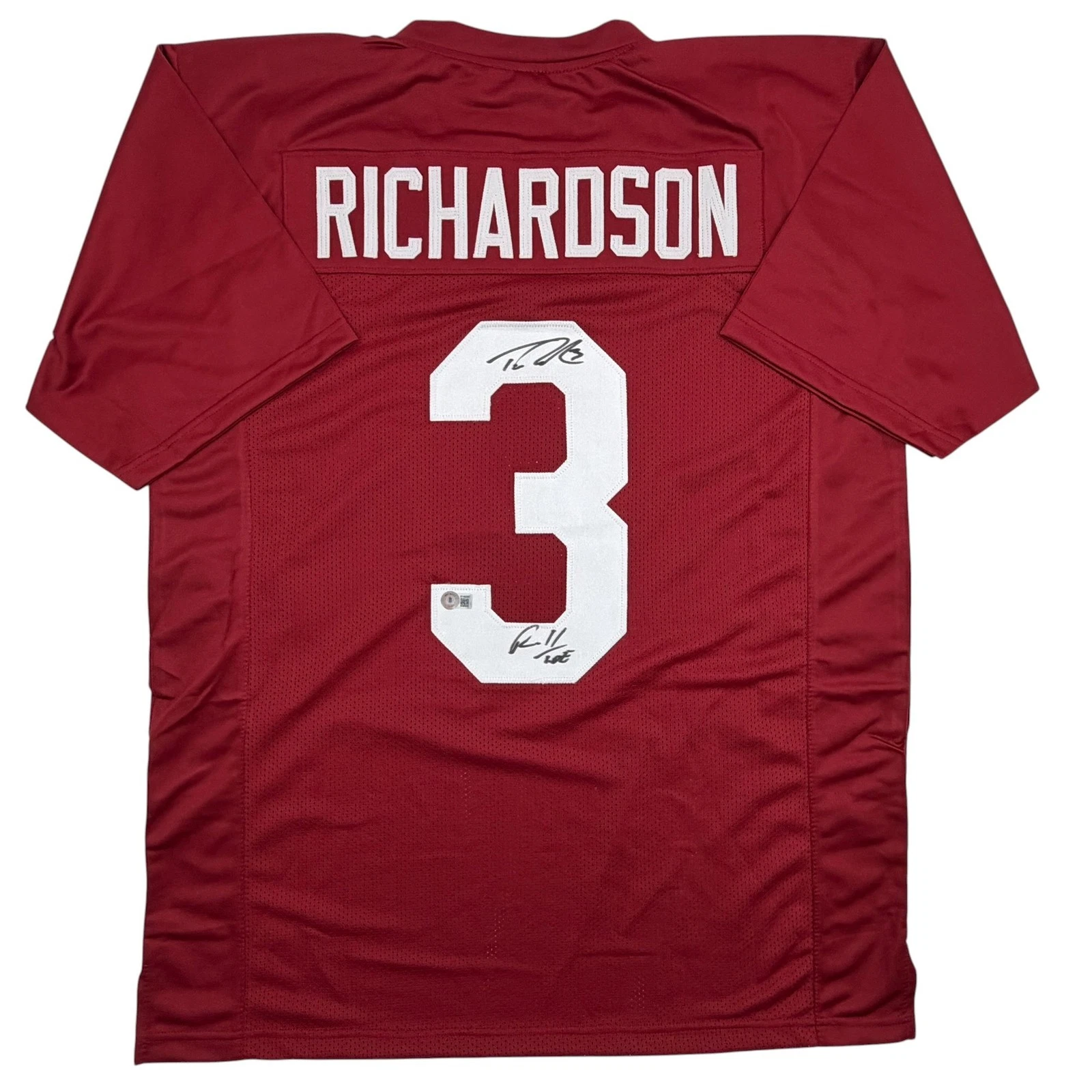 Autographed/Signed Trent Richardson Roll Tide Alabama Red Jersey Beckett BAS COA