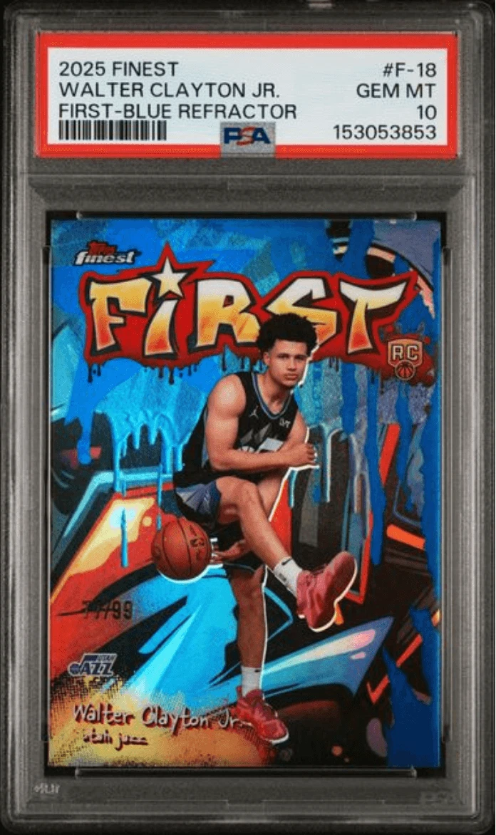 Graded 2025 Finest Walter Clayton Jr. #F18 Blue /99 RC Basketball Card PSA 10