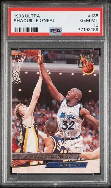 Graded 1993 Ultra Shaquille O'Neal #135 2nd Year Basketball Card PSA 10 Gem Mint