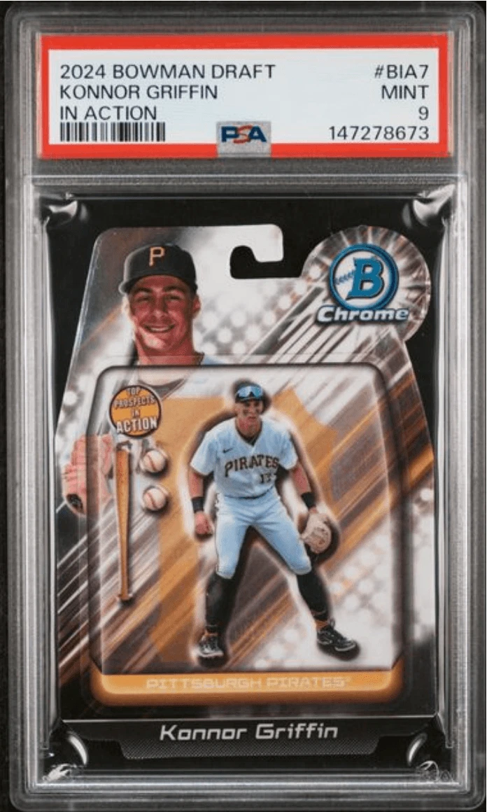 Graded 2024 Bowman Draft Konnor Griffin #BIA7 In Action RC Baseball Card PSA 9