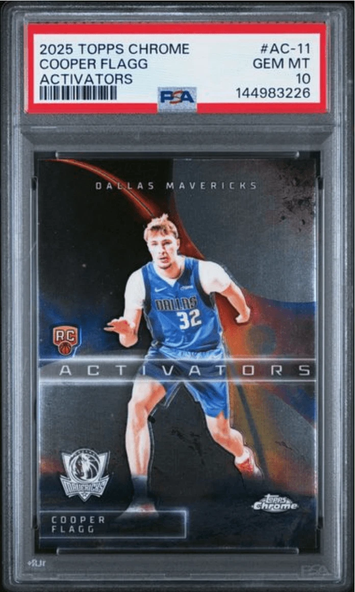 Graded 2025 Topps Chrome Cooper Flagg #AC11 Activators RC Basketball Card PSA 10