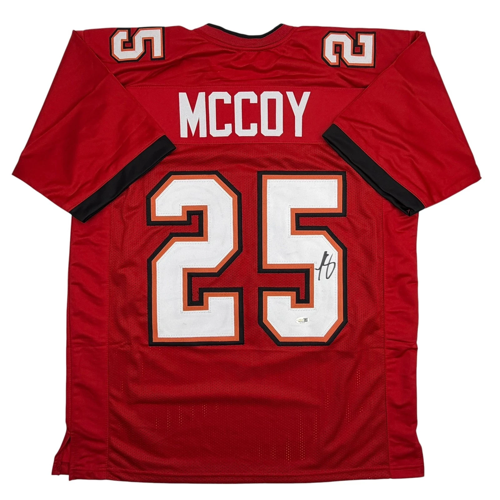 Autographed/Signed LeSean McCoy Tampa Bay Red Football Jersey JSA COA