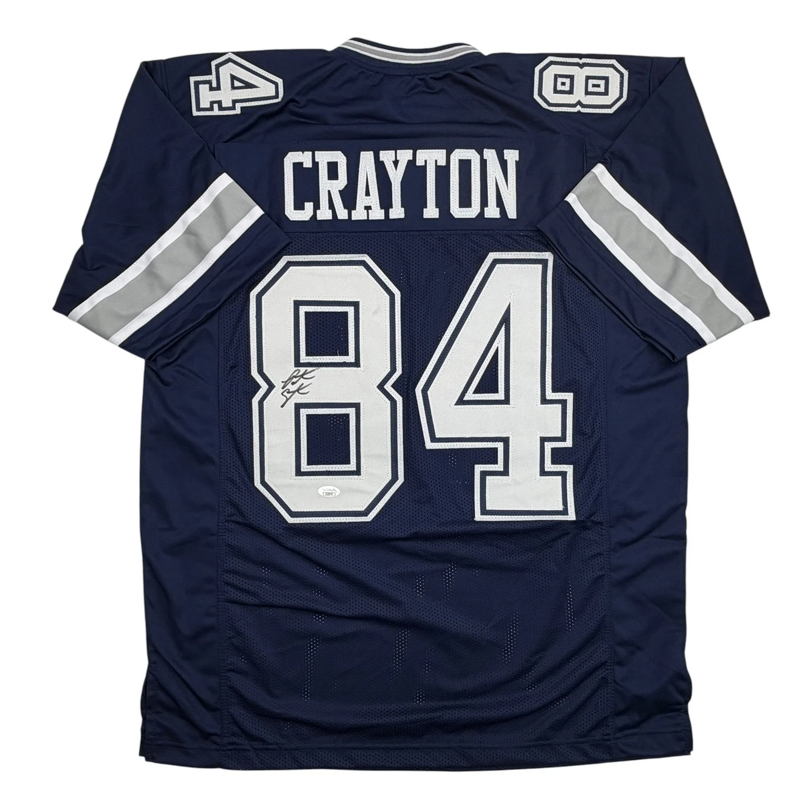 Autographed/Signed Patrick Crayton Dallas Blue Football Jersey JSA COA