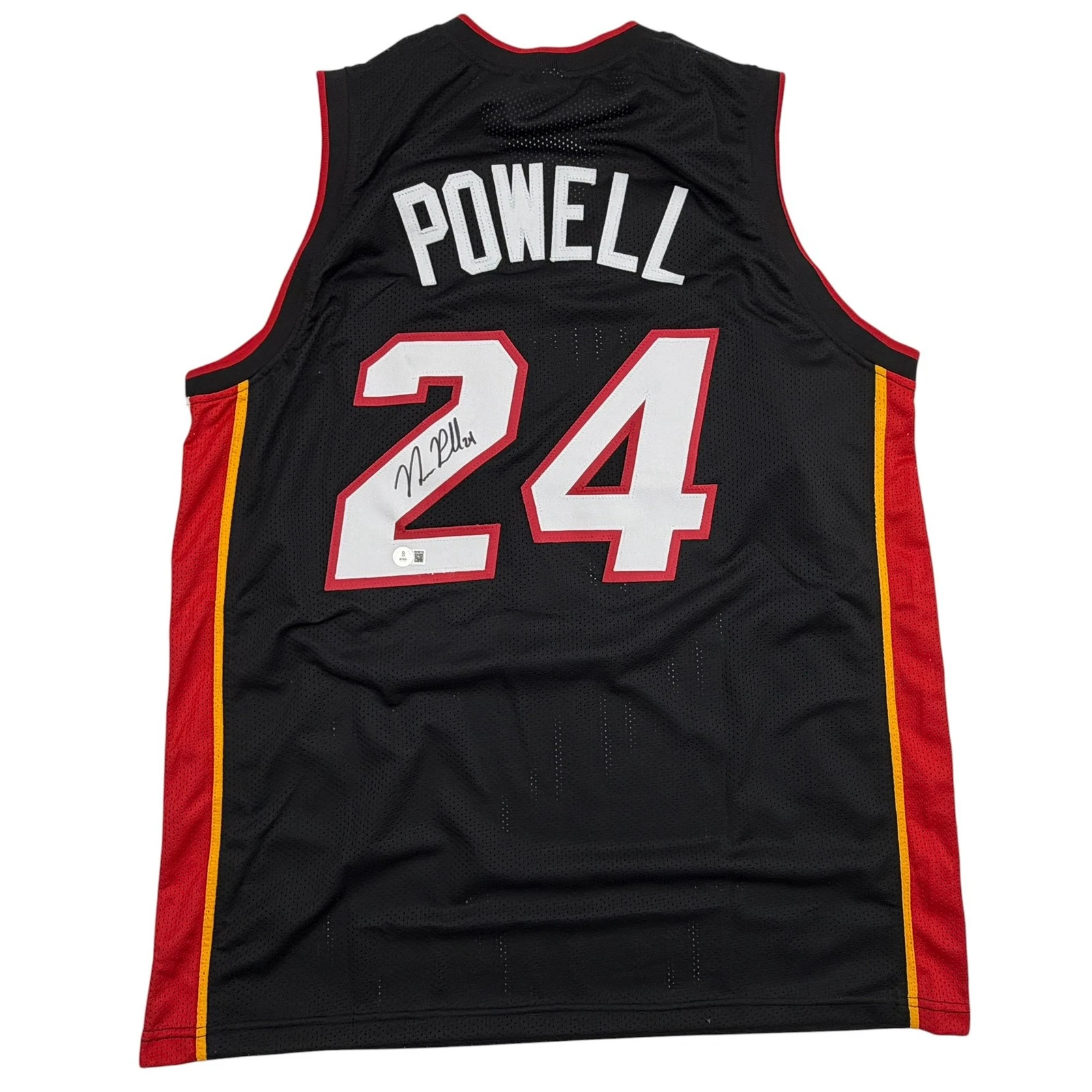 Autographed/Signed Norman Powell Miami Black Basketball Jersey Beckett BAS COA