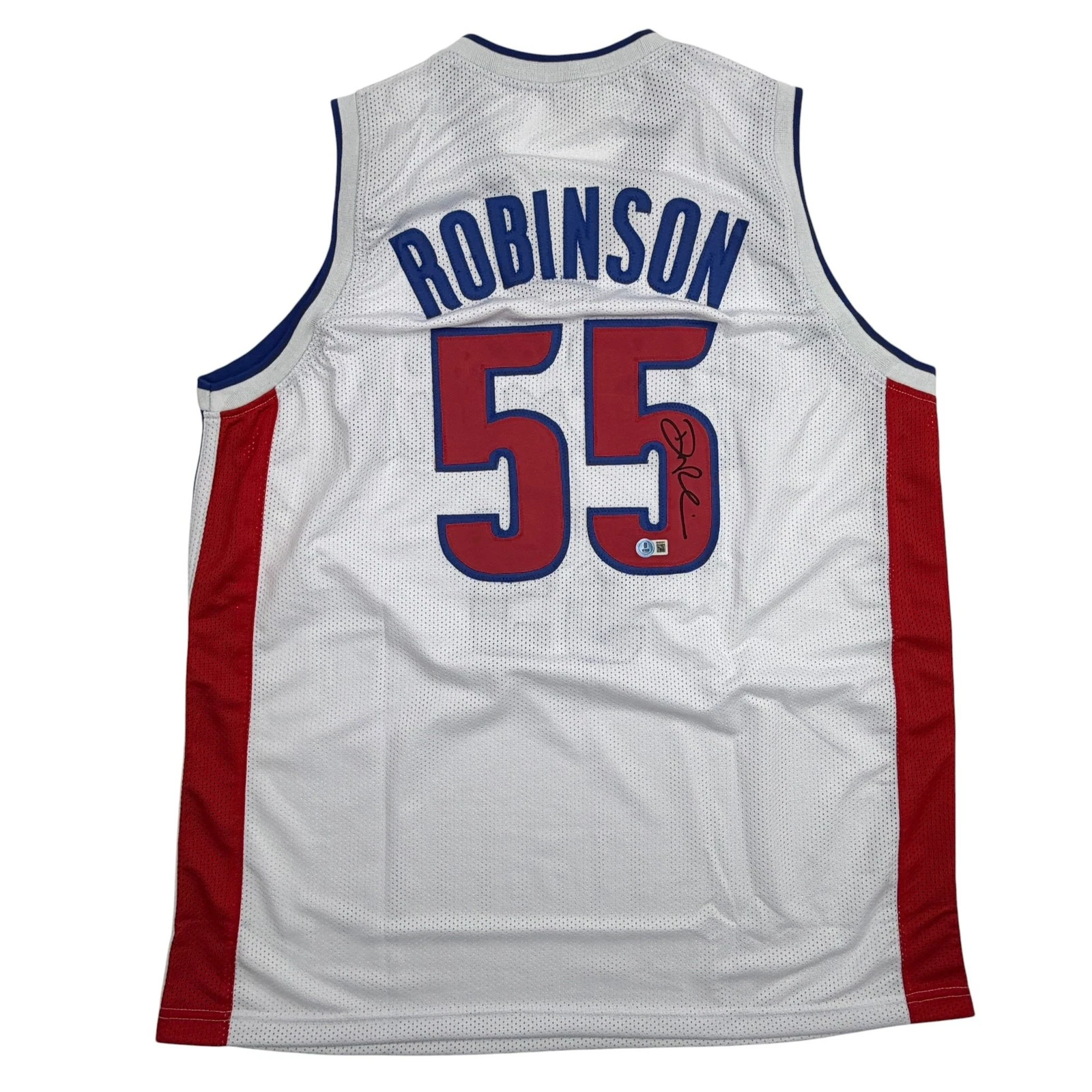 Autographed/Signed Duncan Robinson Detroit White Basketball Jersey Beckett COA