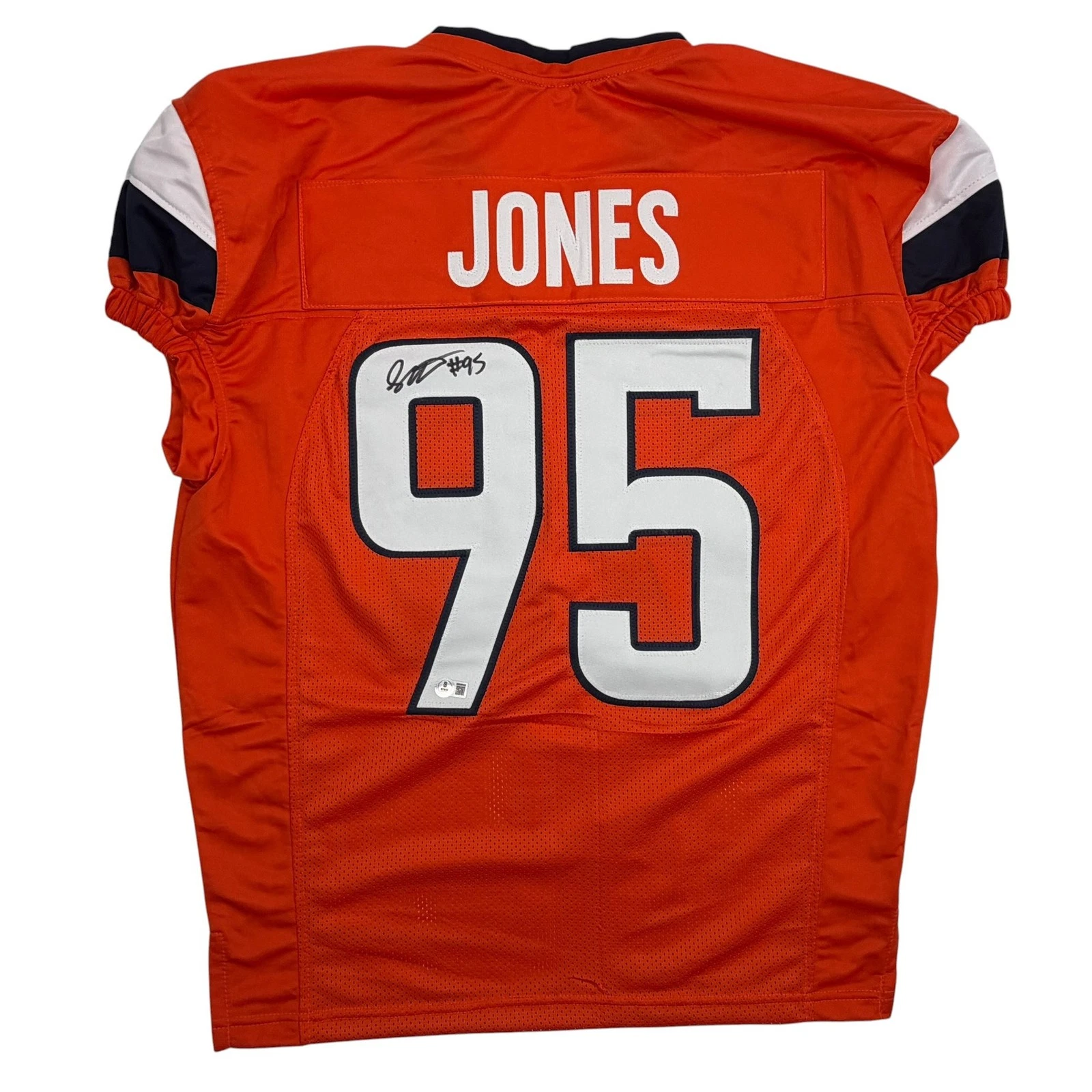 Autographed/Signed Sai'vion Jones Denver Orange Pro Cut Jersey Beckett BAS COA