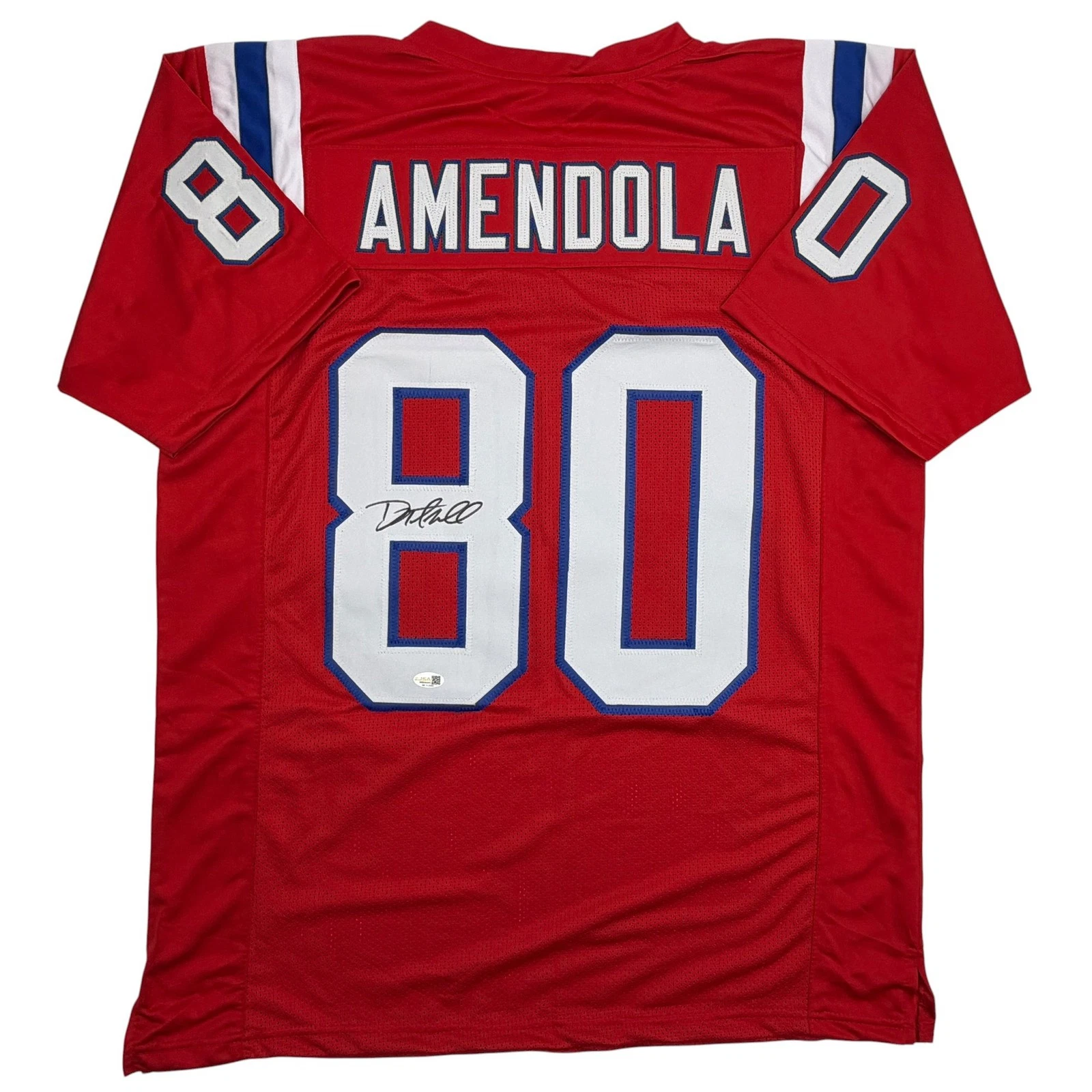 Autographed/Signed Danny Amendola New England Red Retro Football Jersey JSA COA