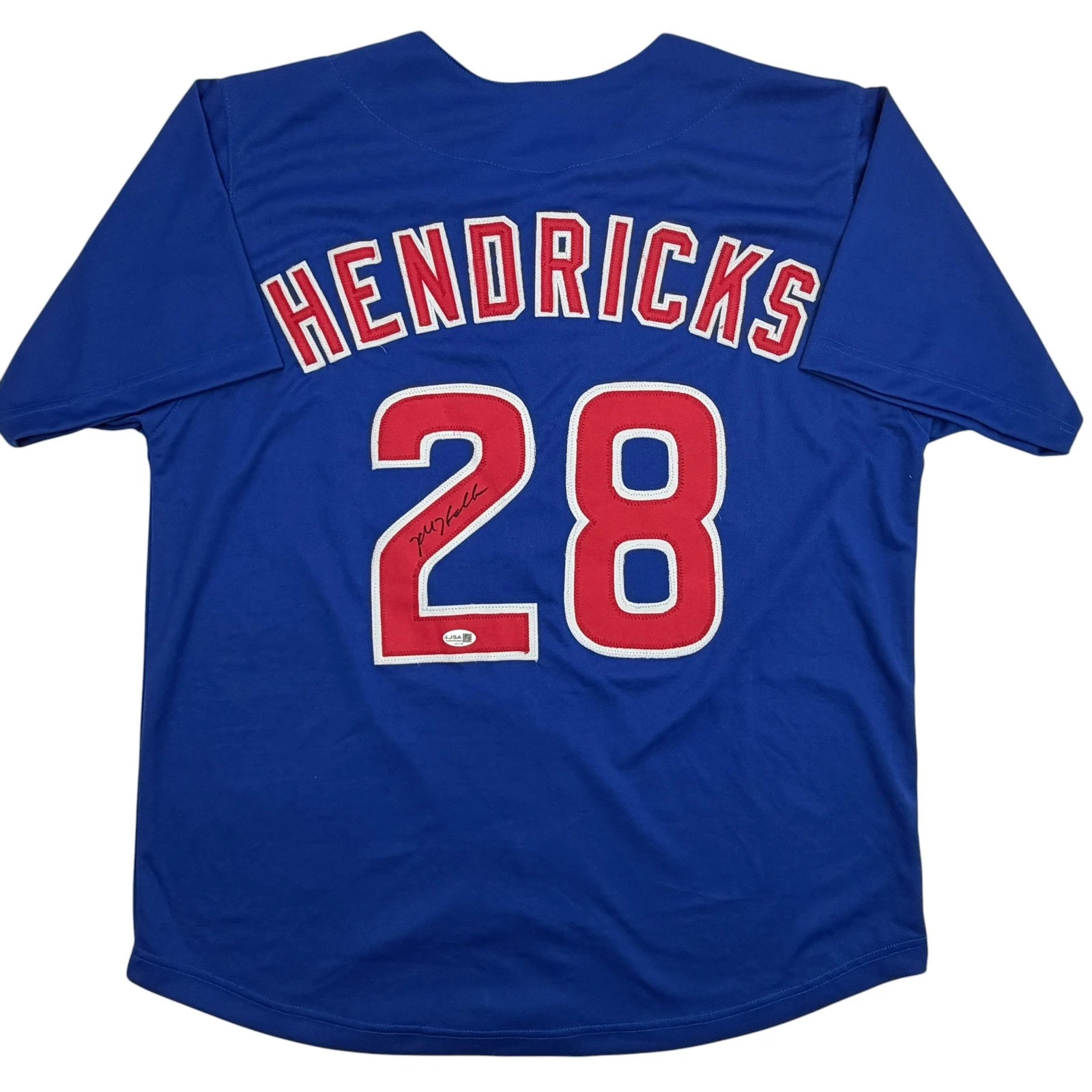 Autographed/Signed Kyle Hendricks Chicago Blue Baseball Jersey JSA COA