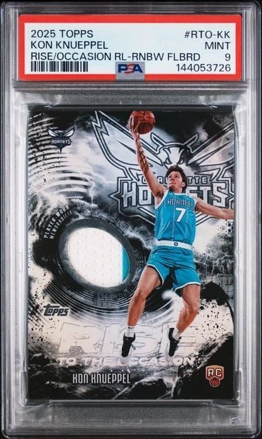 Graded 2025 Topps Kon Knueppel #RTOKK Rise to the Occasion Relic RC PSA 9 Mint