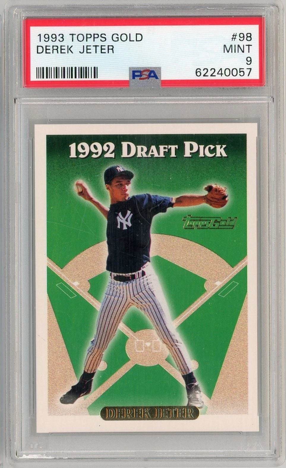 1993 Topps Gold Derek Jeter #98 Rookie RC Baseball Card PSA 9 Mint