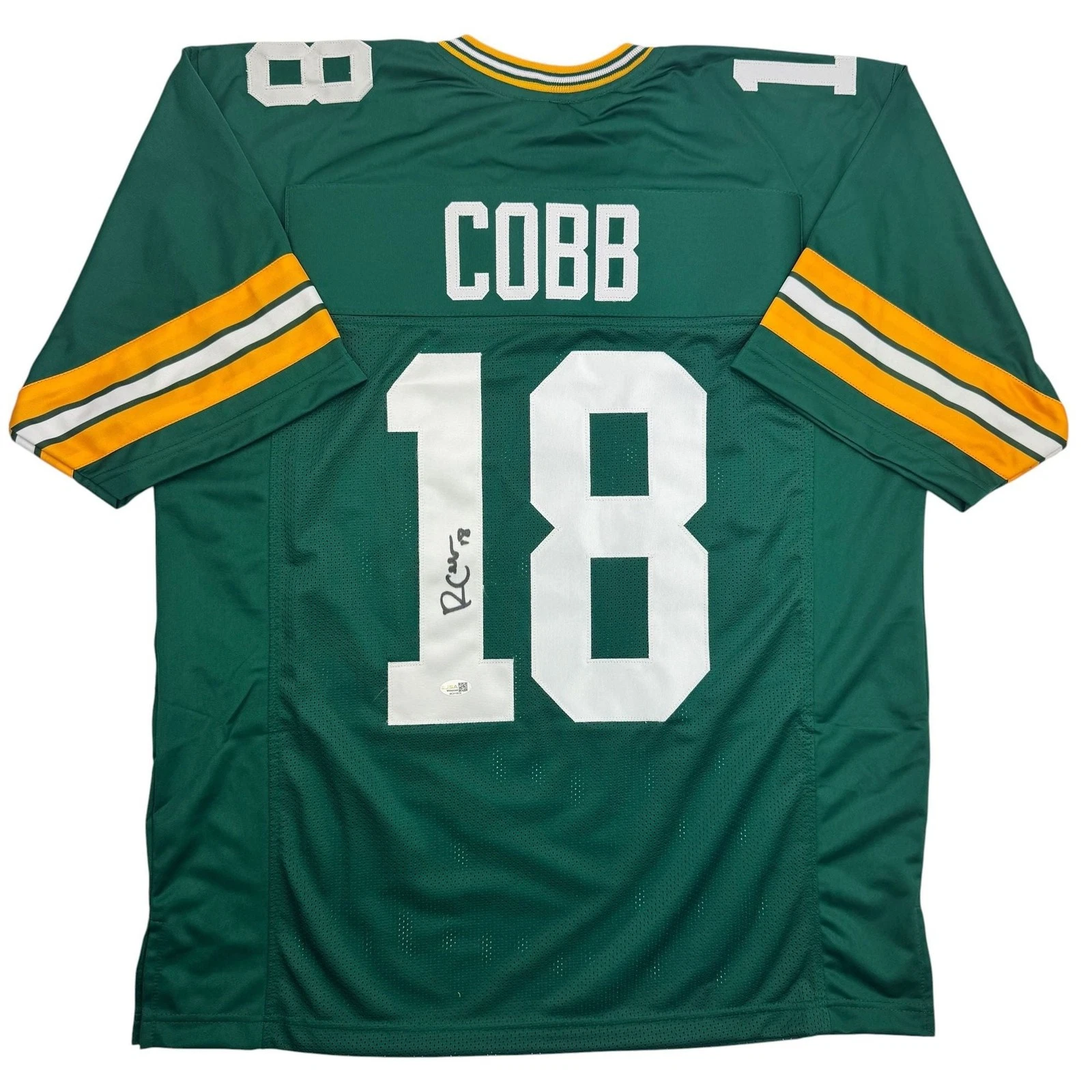 Autographed/Signed Randall Cobb Green Bay Green Football Jersey JSA COA