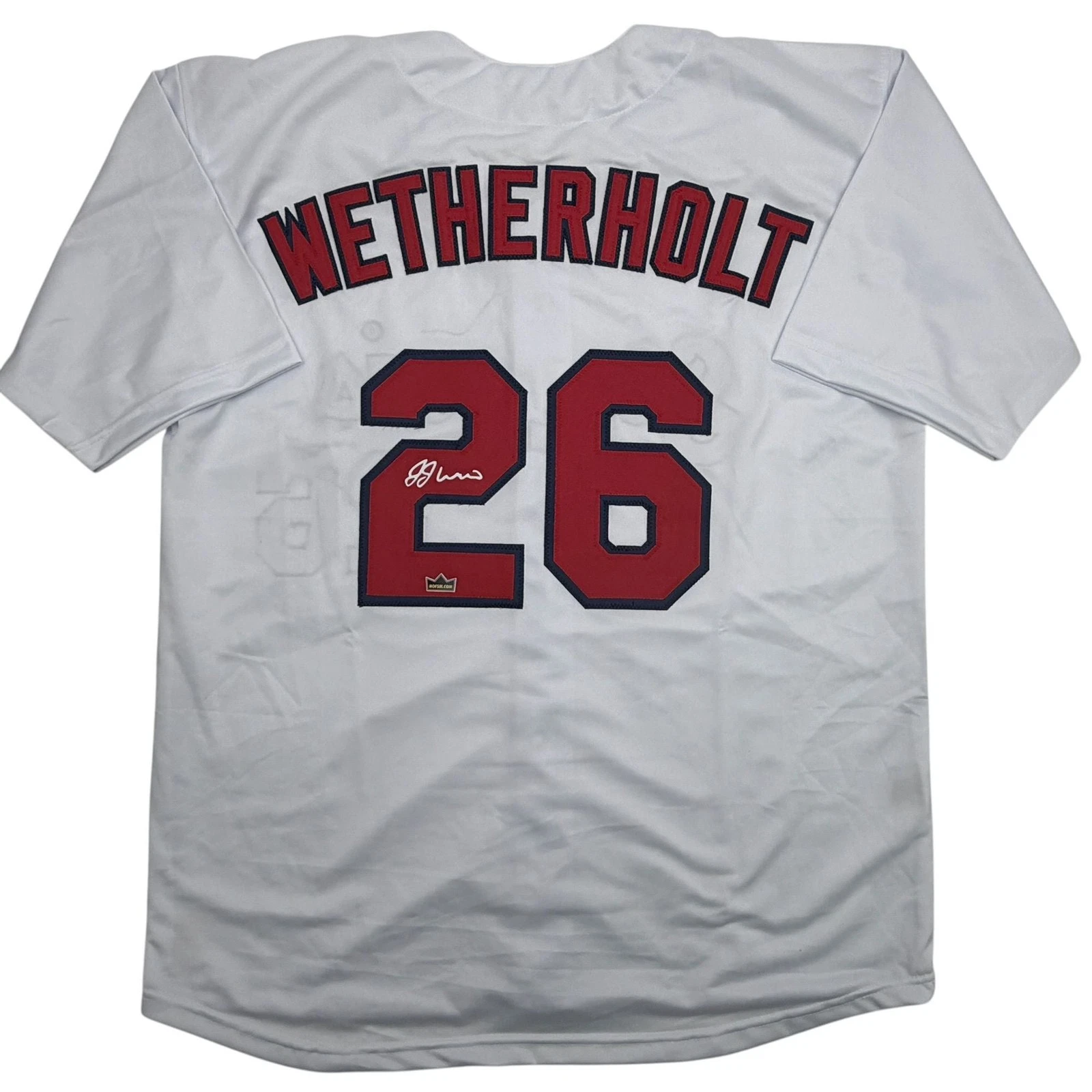 Facsimile Autographed JJ Wetherholt St. Louis White Reprint Jersey Size Men's XL