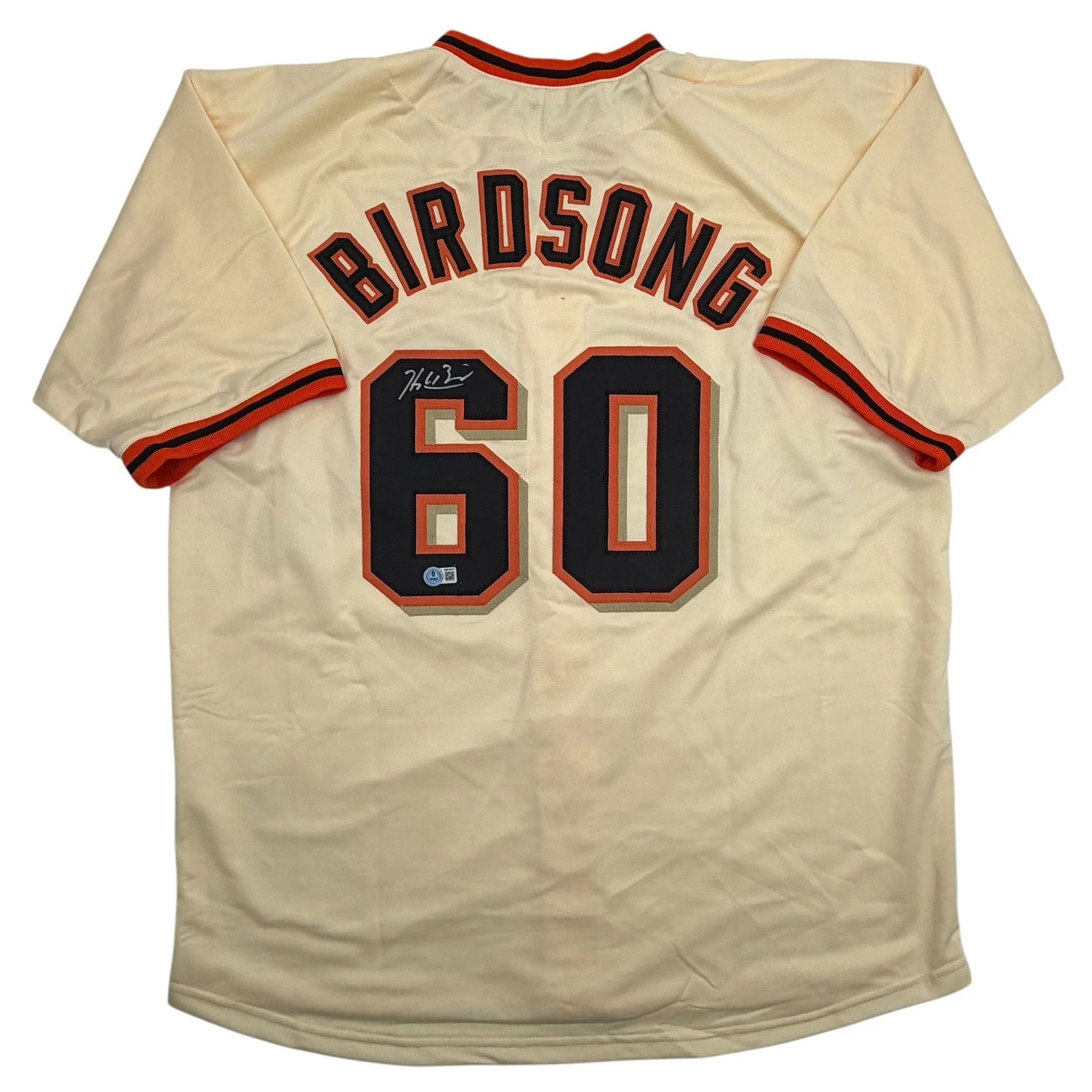 Autographed/Signed Hayden Birdsong San Francisco Cream Jersey Beckett BAS COA