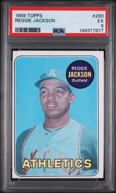 Graded 1969 Topps Reggie Jackson #260 Rookie RC Baseball Card PSA 5 Excellent
