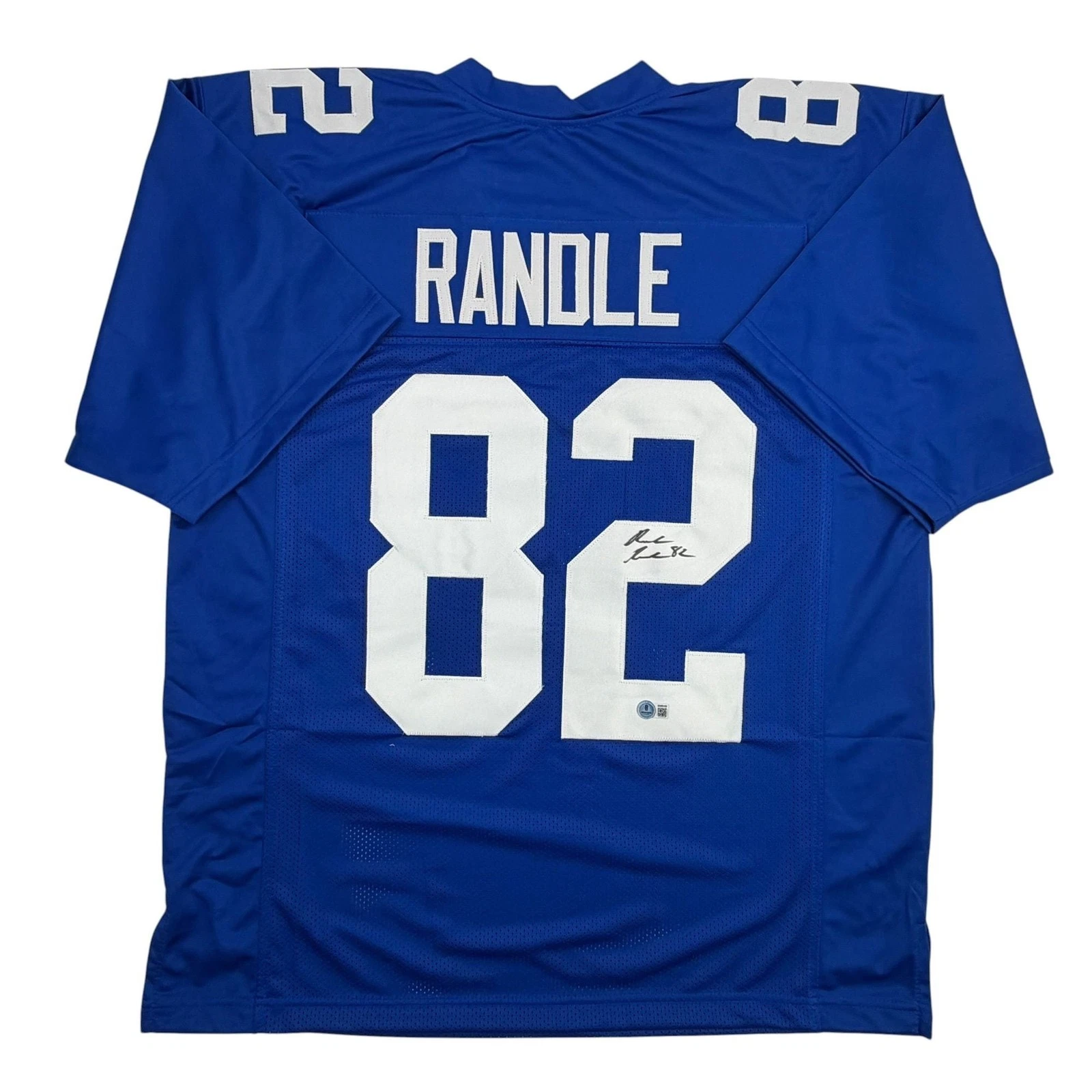 Autographed/Signed Rueben Randle New York Blue Football Jersey Beckett BAS COA