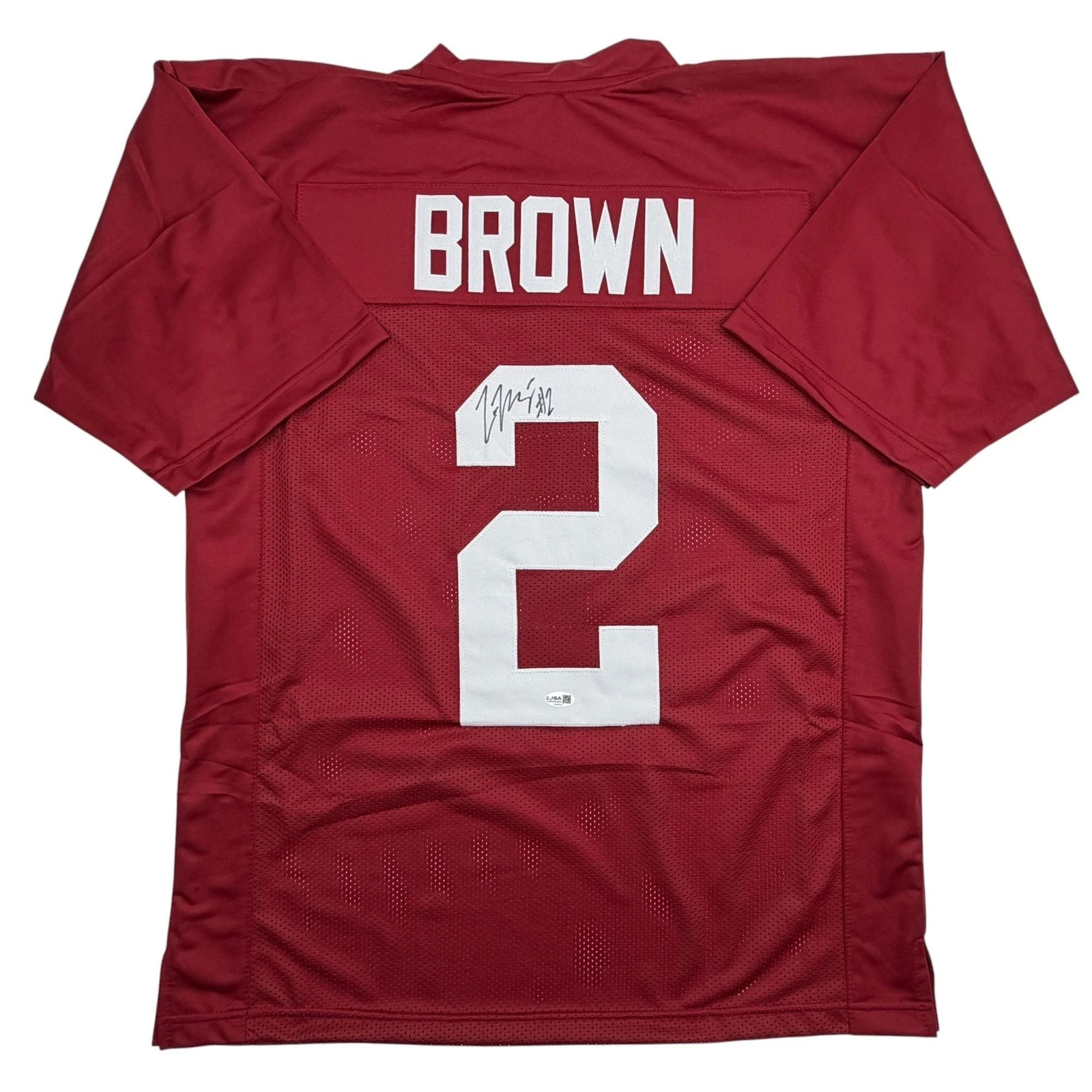 Autographed/Signed Zabien Brown Alabama Red College Football Jersey JSA COA