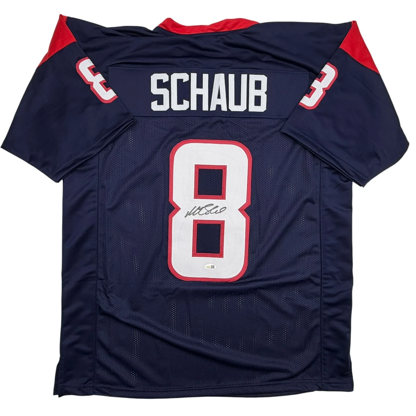 Autographed/Signed Matt Schaub Houston Navy Blue Football Jersey JSA COA