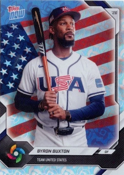 2026 Topps Now WBC Byron Buxton #USA08 Logo Refractor Team USA Baseball Card