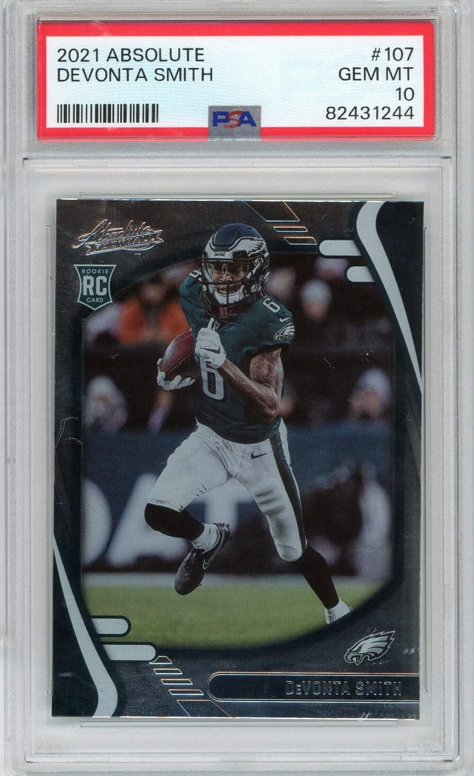 Graded 2021 Panini Absolute DeVonta Smith #107 Rookie RC Football Card PSA 10