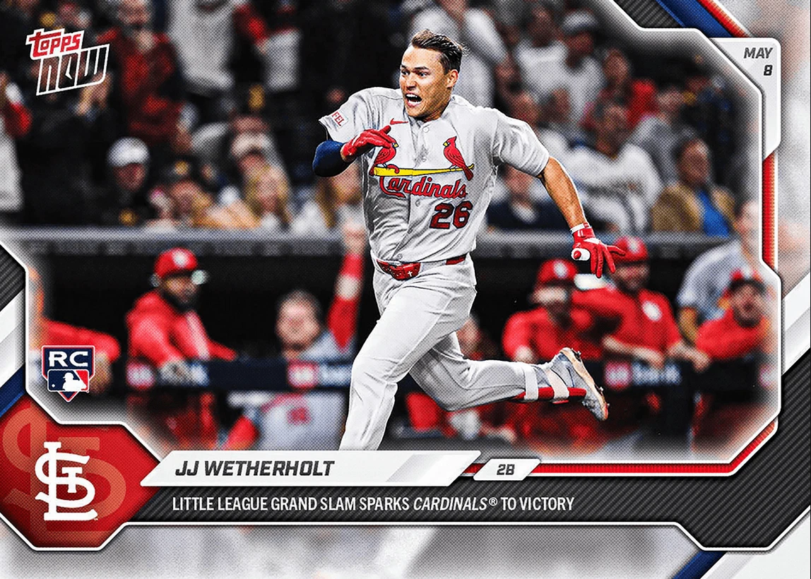 2026 Topps Now JJ Wetherholt #181 St Louis Cardinals Rookie Baseball Card