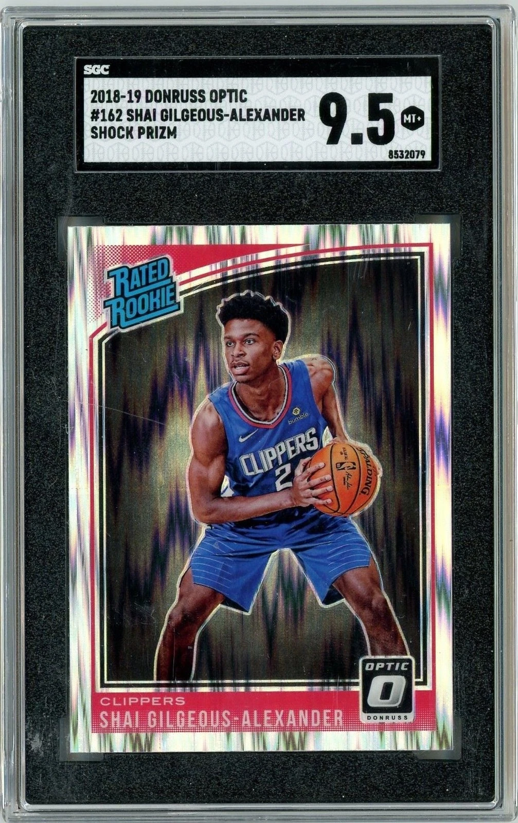 Graded 2018 Optic Shai Gilgeous Alexander #162 Shock Prizm RC SGC 9.5