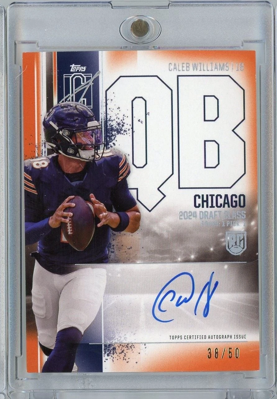 2024 Topps Signature Class Caleb Williams RCACW /50 Orange Auto RC Football Card