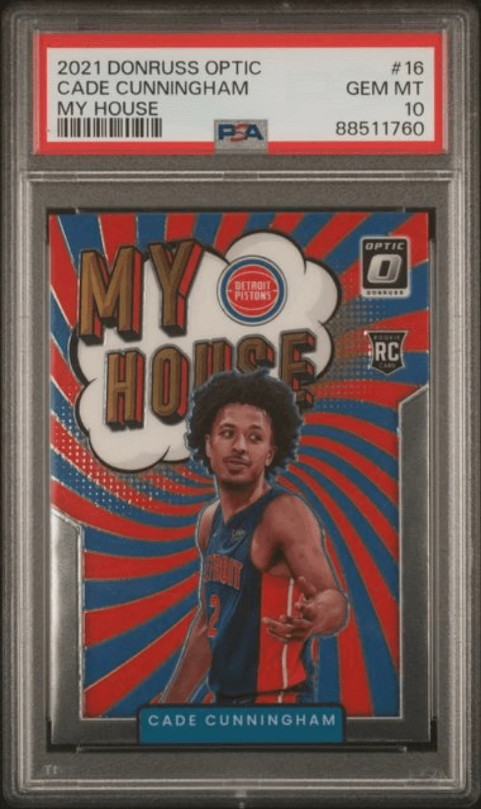 Graded 2021 Donruss Optic Cade Cunningham #16 My House RC Basketball Card PSA 10