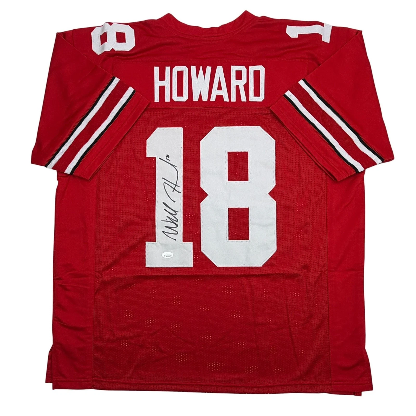 Autographed/Signed Will Howard Ohio State Red College Jersey JSA COA