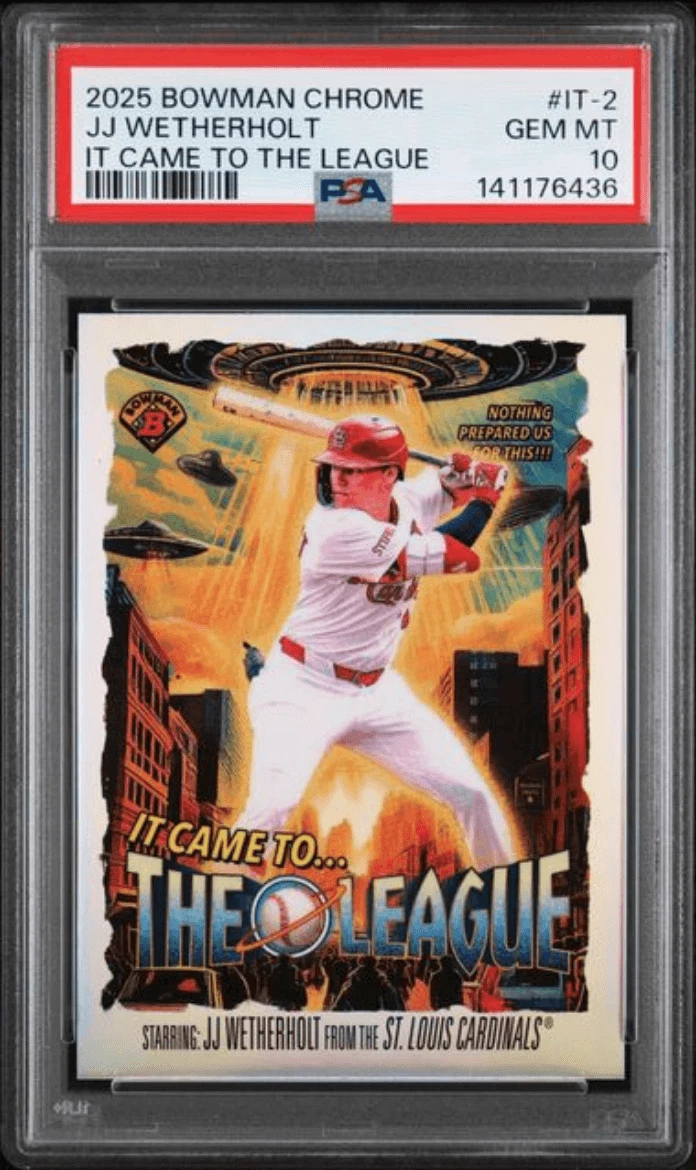 Graded 2025 Topps Bowman Chrome JJ Wetherholt #IT2 RC Baseball Card PSA 10