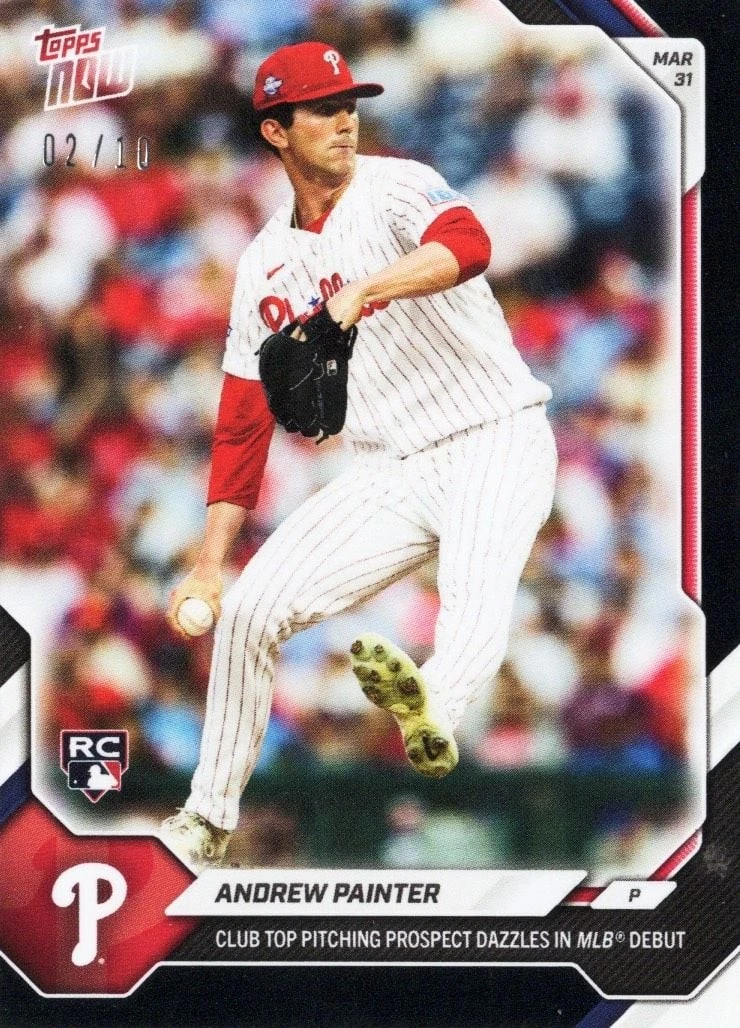 2026 Topps Now Andrew Painter #35 Black Foil /10 Rookie RC Baseball Card