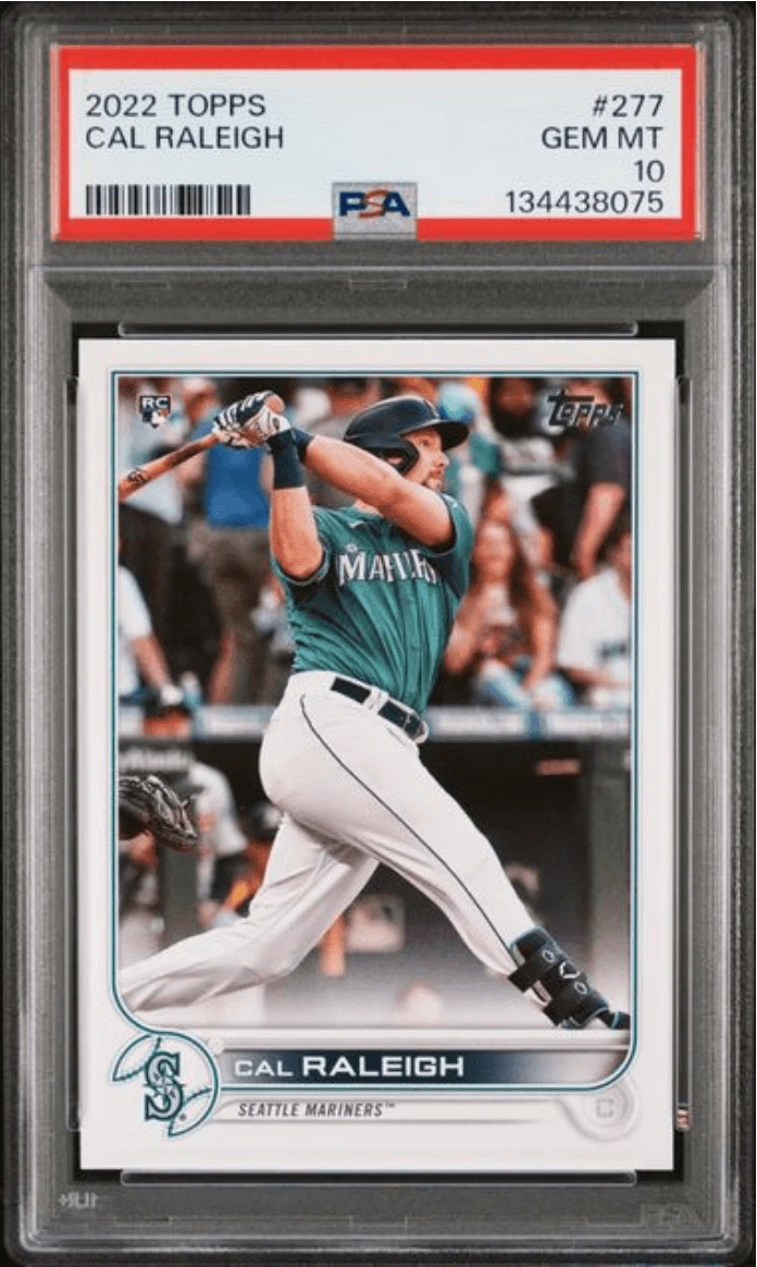 Graded 2022 Topps Cal Raleigh #277 Rookie RC Baseball Card PSA 10 Gem Mint