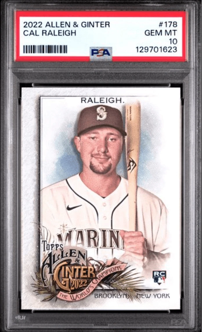 Graded 2022 Topps Allen & Ginter Cal Raleigh #178 Rookie RC Baseball Card PSA 10