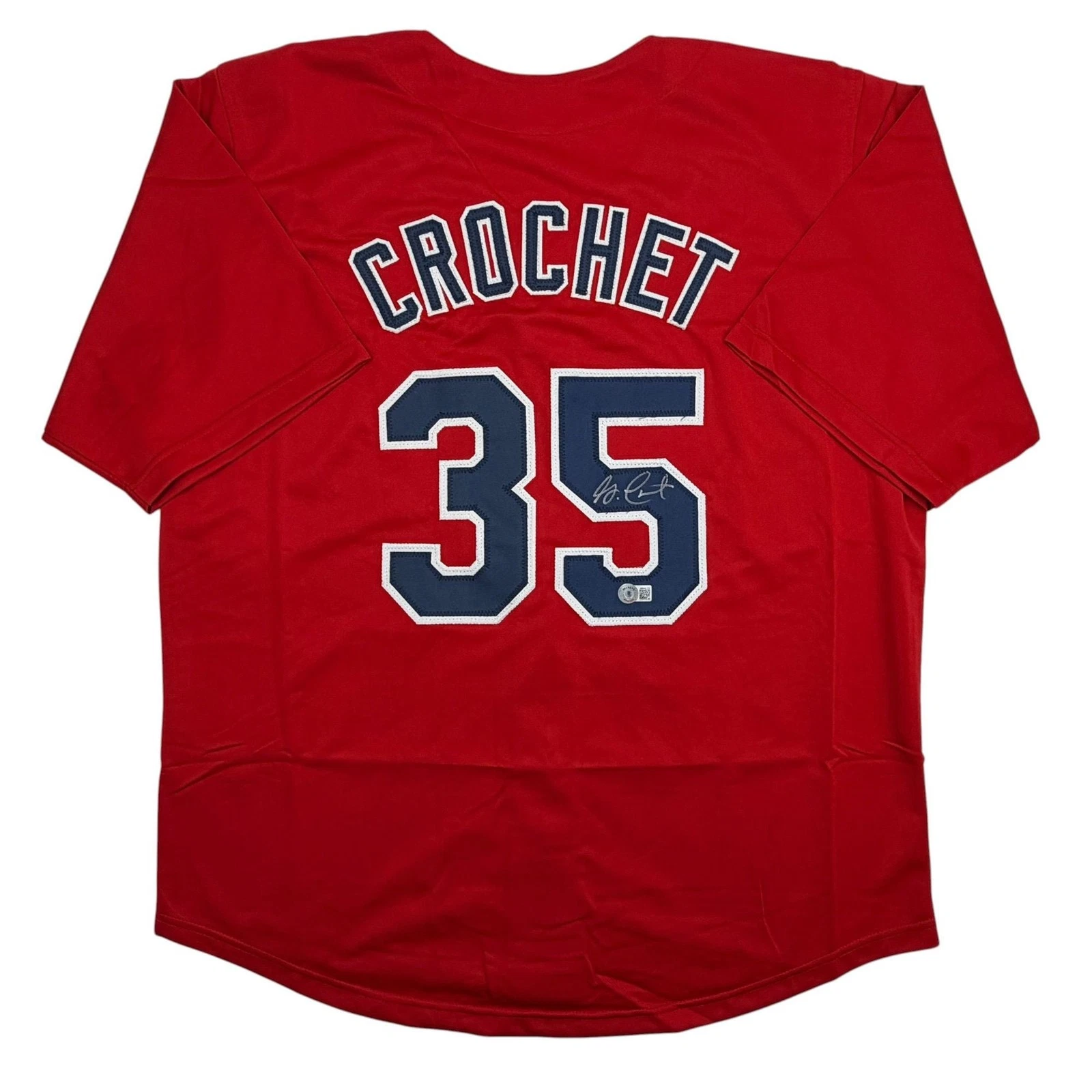Autographed/Signed Garrett Crochet Boston Red Baseball Jersey Beckett BAS COA